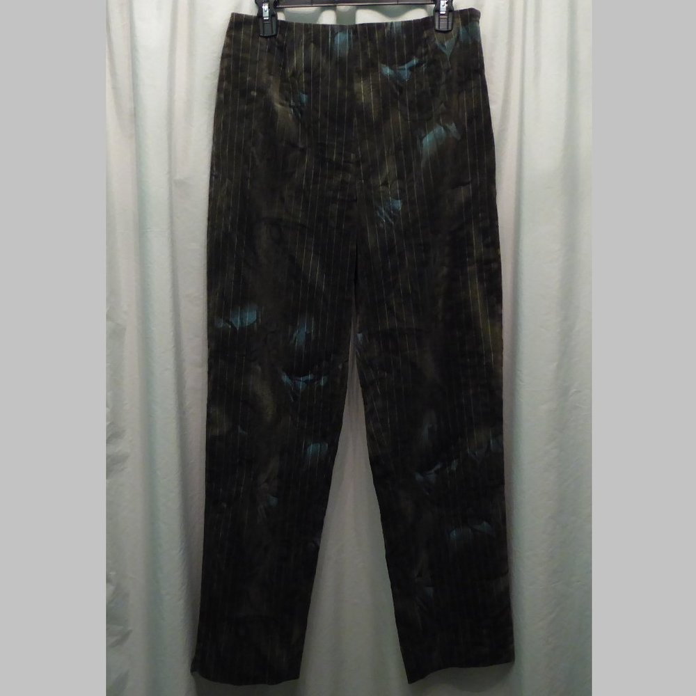 Womens Peacock Print Corduroy Dress Pants USA Made